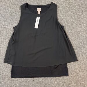 Chico's Black Sleeveless Layered Blouse